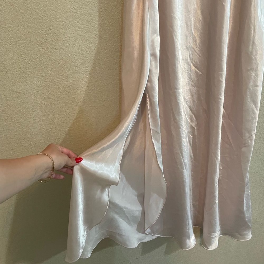 Slip Dress Nightgown - Light Pink Satin Cowl Neck - Picture 4 of 5